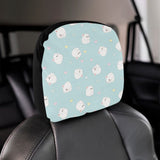 White cute hamsters heart pattern Car Headrest Cover