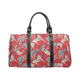 Zebra abstract red background Travel Bag