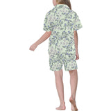 hand drawn blueberry pattern Kids' Boys' Girls' V-Neck Short Pajama Set