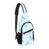 Dragonfly pattern blue background All Over Print Chest Bag