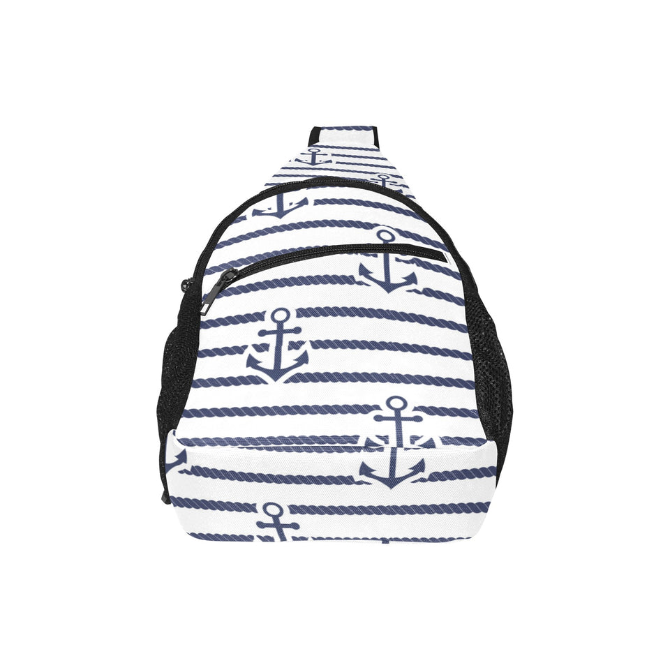 Anchor rope nautical pattern All Over Print Chest Bag