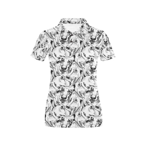Greyhound Pattern Print Design 01 Women's All Over Print Polo Shirt