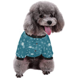 Snowflake pattern dark background All Over Print Pet Dog Round Neck Fuzzy Shirt