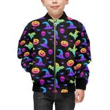 Colorful halloween background Kids' Boys' Girls' Bomber Jacket