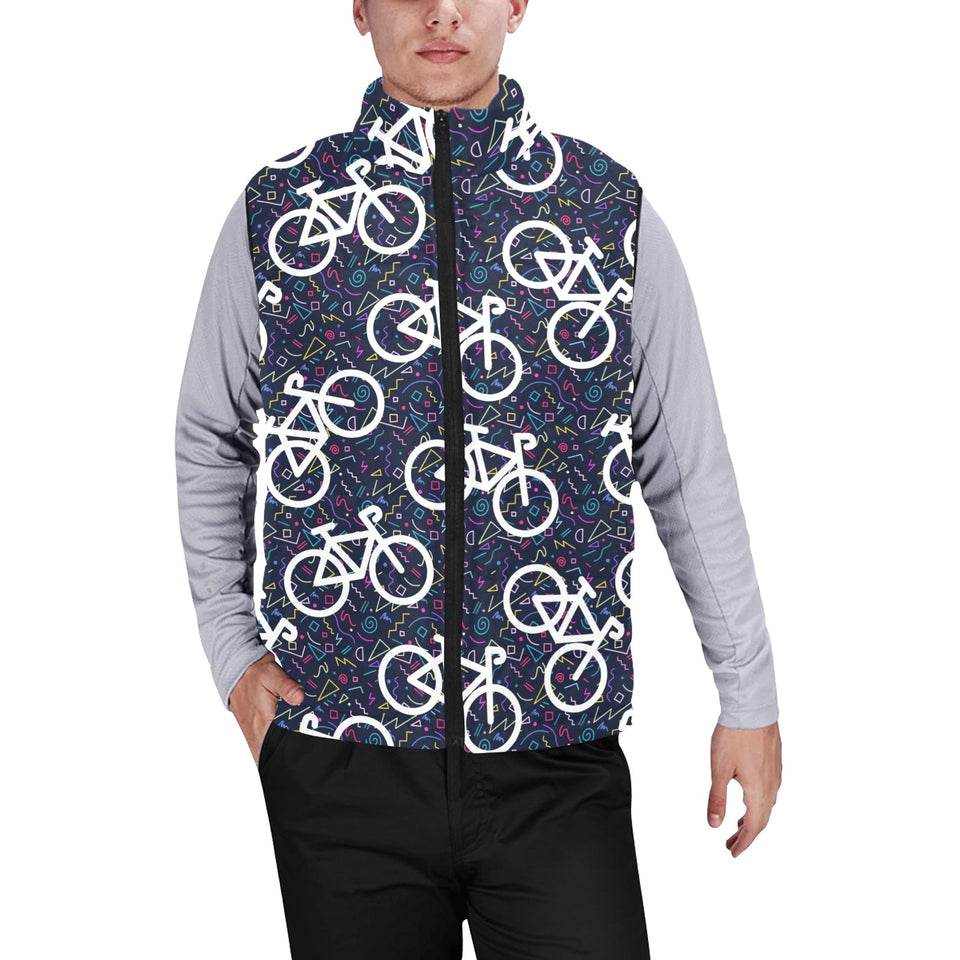 Bicycle Pattern Print Design 03 Men's Padded Vest