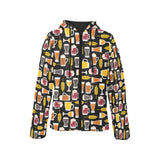 Beer type pattern Women's Padded Hooded Jacket