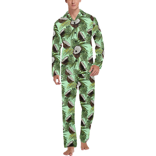 Coconut Pattern Print Design 02 Men's Long Pajama Set