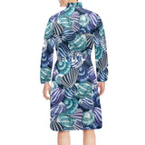 Shell design pattern Men's Long Sleeve Belted Night Robe