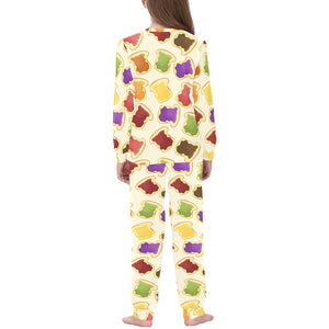 Bread Toast Pattern Print Design 02 Kids' Boys' Girls' All Over Print Pajama Set