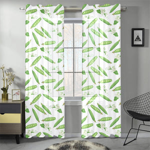 Green Peas Pattern Print Design 04 Gauze Curtain