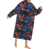 Octopus sea wave tropical fishe pattern Blanket Robe with Sleeves