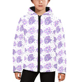 Hedgehog Pattern Print Design 05 Kids' Boys' Girls' Padded Hooded Jacket