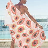 papaya leaves pattern Beach Towel