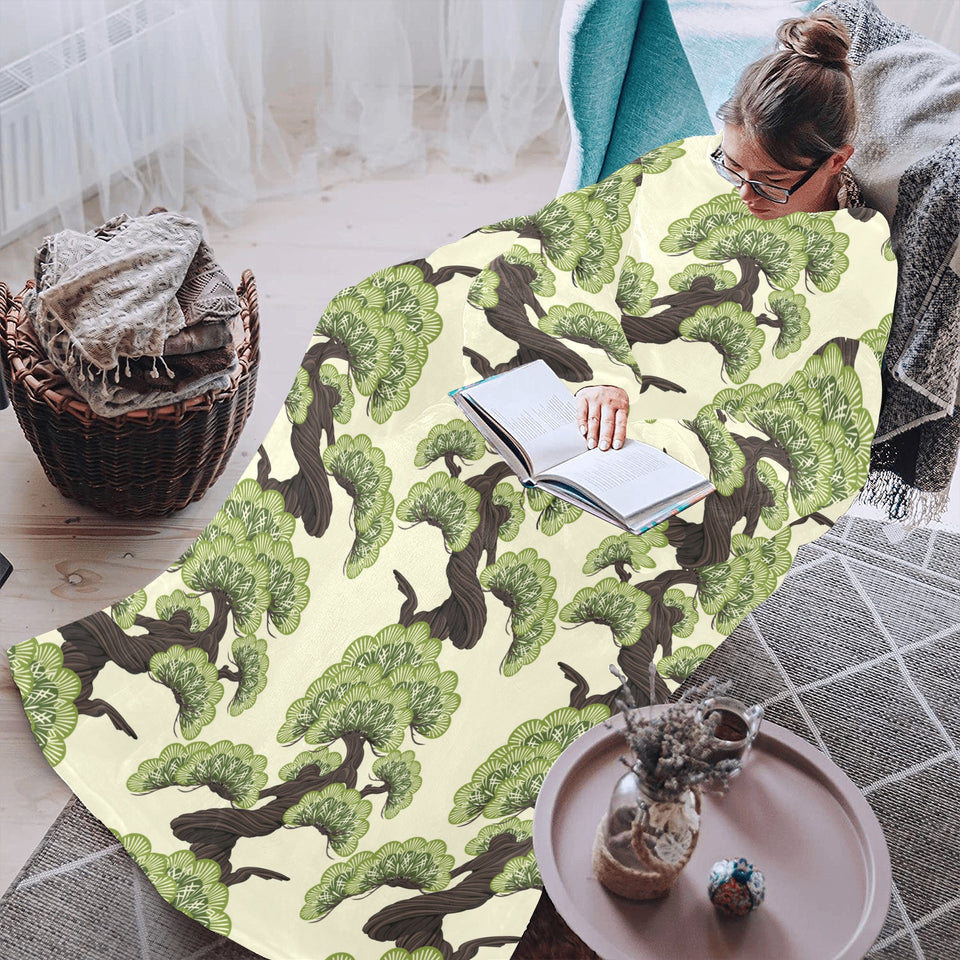 Bonsai pattern Blanket Robe with Sleeves