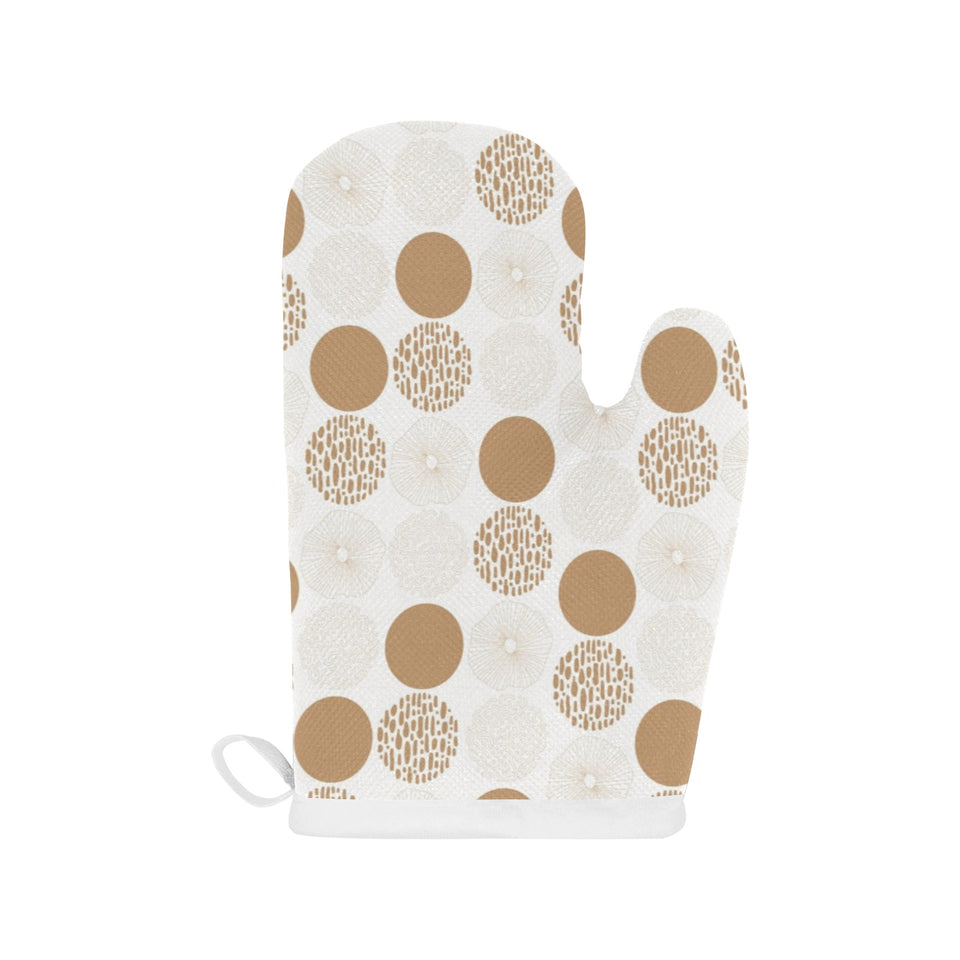 Gold Texture mushroom pattern Heat Resistant Oven Mitts
