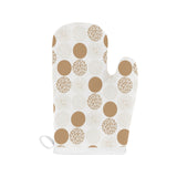 Gold Texture mushroom pattern Heat Resistant Oven Mitts