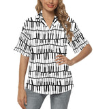 Piano Pattern Print Design 03 Women's All Over Print Hawaiian Shirt