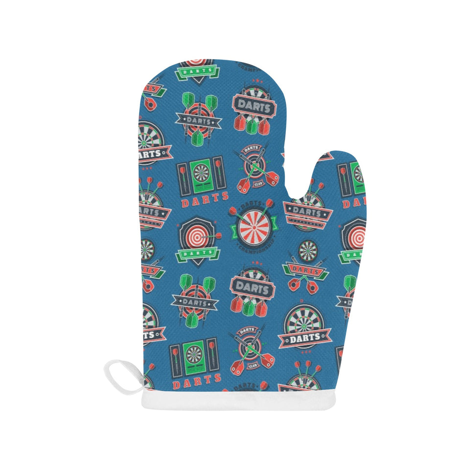 Darts Pattern Print Design 02 Heat Resistant Oven Mitts
