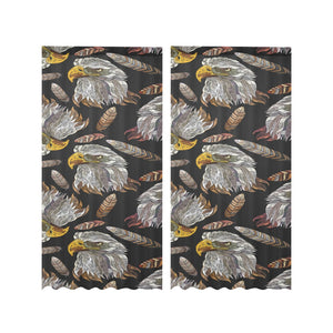 Eagle Pattern Print Design 05 Gauze Curtain