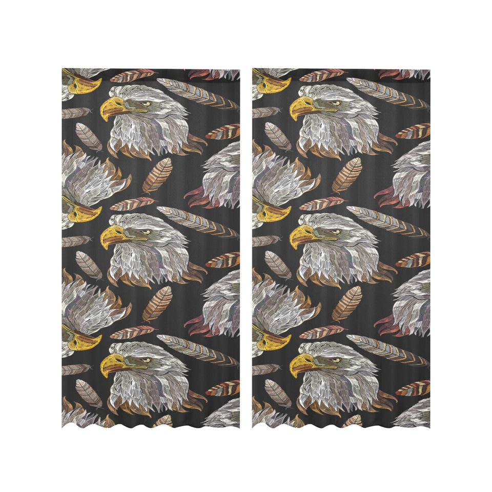 Eagle Pattern Print Design 05 Gauze Curtain