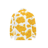 Cheese slice pattern Men's Long Sleeve Polo Shirt