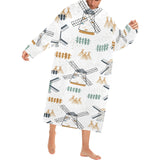 windmill pattern Blanket Robe with Sleeves