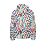 Colorful zebra skin pattern Kids' Boys' Girls' Padded Hooded Jacket