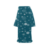 Snowflake pattern dark background Blanket Robe with Sleeves