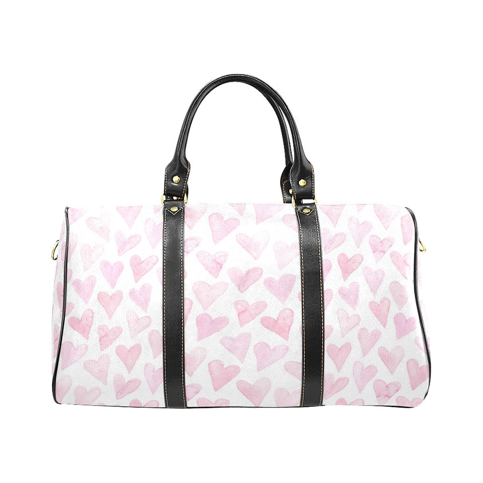 Watercolor pink heart pattern Travel Bag