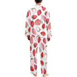 watercolor hand drawn beautiful strawberry pattern Men's Long Pajama Set