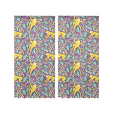 Cute yellow monkey leaves pattern Gauze Curtain