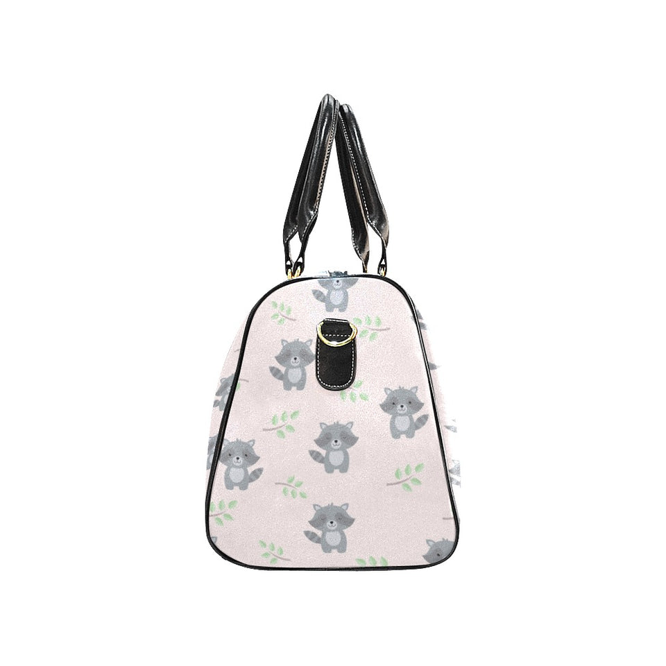 cute raccoons leaves pattern Travel Bag