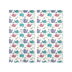 Tea pots Pattern Print Design 05 Gauze Curtain
