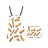 French fries potato pattern Chest Sexy Pleated Two Piece Swim Dress