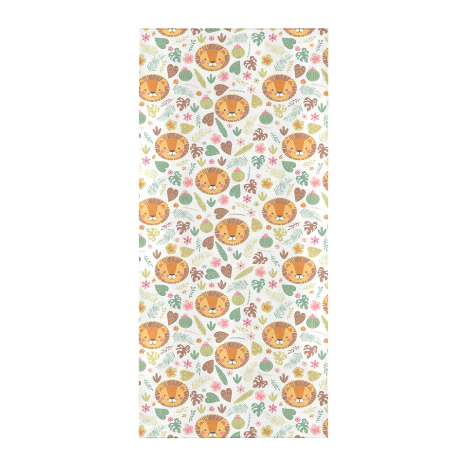 Lion Pattern Print Design 04 Beach Towel