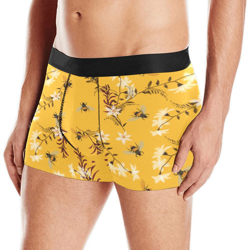 Bee flower pattern Men's All Over Print Boxer Briefs Men's Underwear