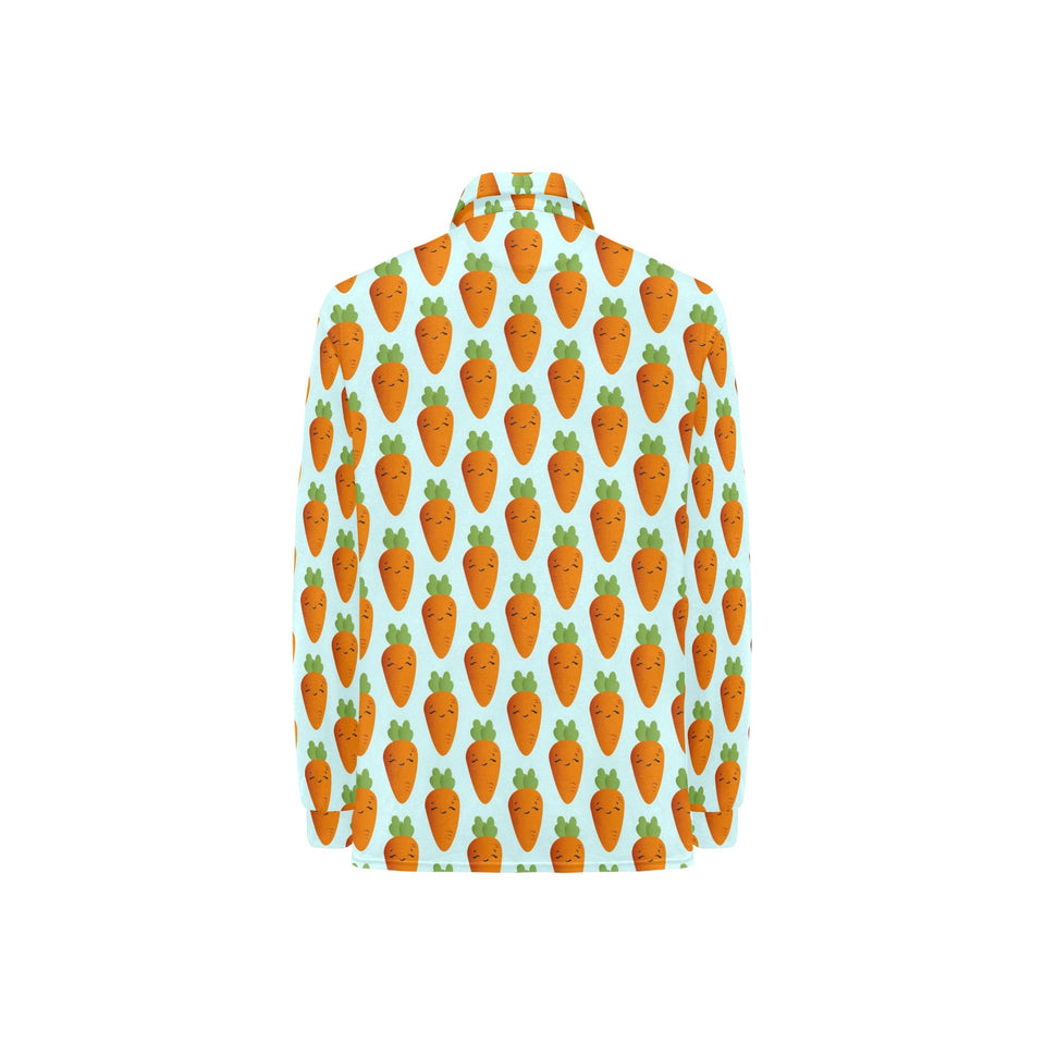 Carrot Pattern Print Design 03 Women's Long Sleeve Polo Shirt