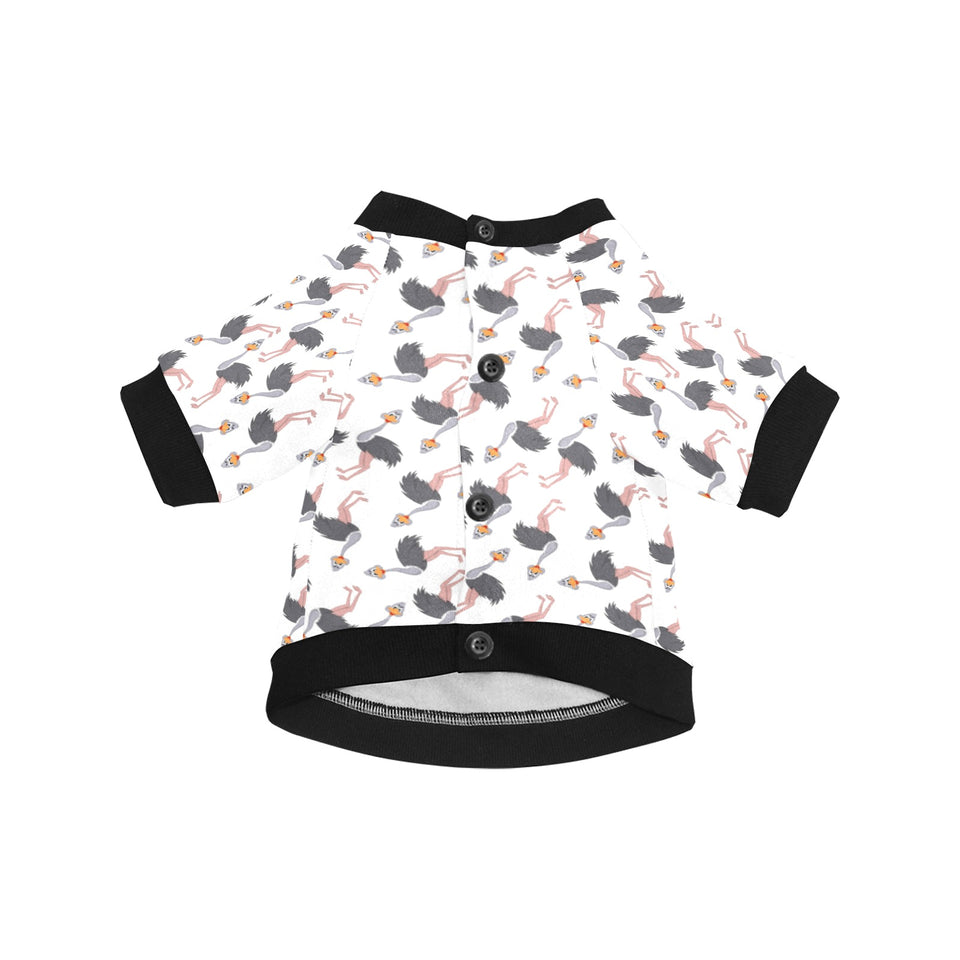 Ostrich Pattern Print Design 02 All Over Print Pet Dog Round Neck Fuzzy Shirt