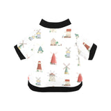 windmill design pattern All Over Print Pet Dog Round Neck Fuzzy Shirt