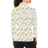 colorful onions white background Women's Long Sleeve Polo Shirt