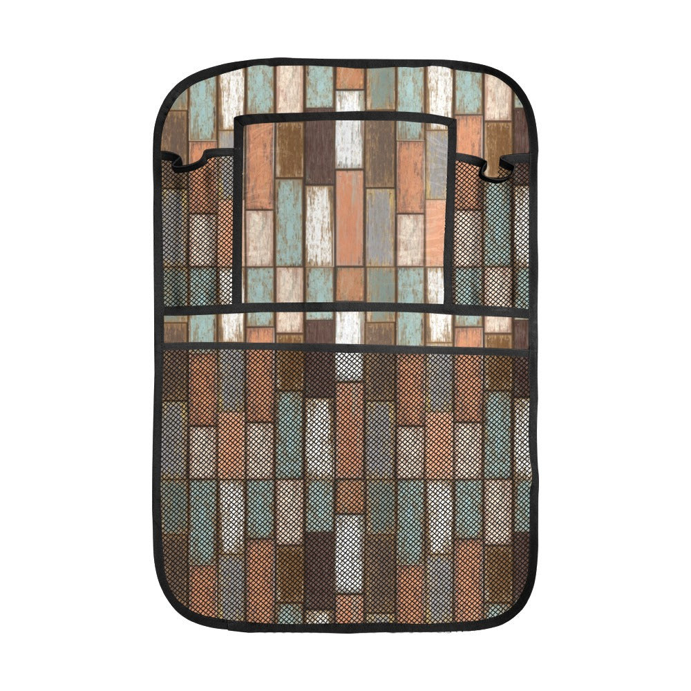 Wood Printed Pattern Print Design 02 Car Seat Back Organizer
