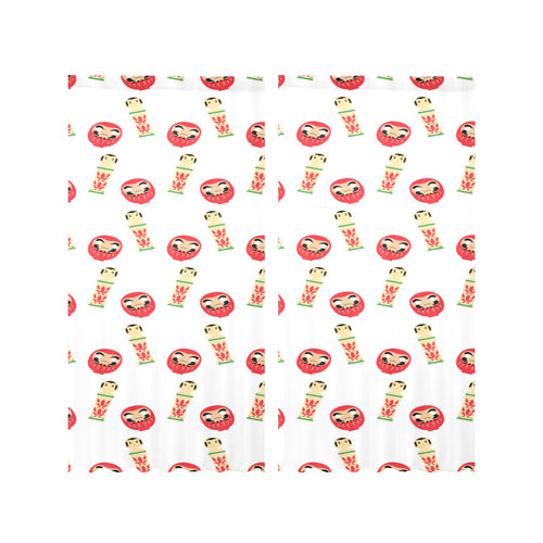 Daruma japanese wooden doll Gauze Curtain
