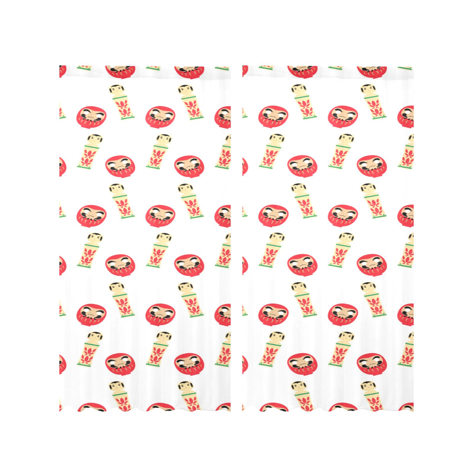 Daruma japanese wooden doll Gauze Curtain