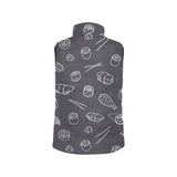 sushi pattern black background Women's Padded Vest