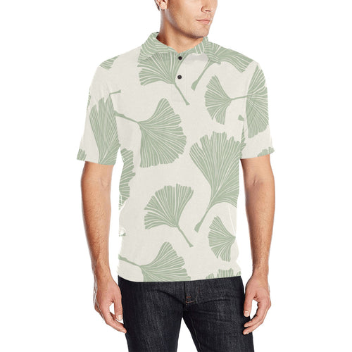 Ginkgo leaves pattern Men's All Over Print Polo Shirt