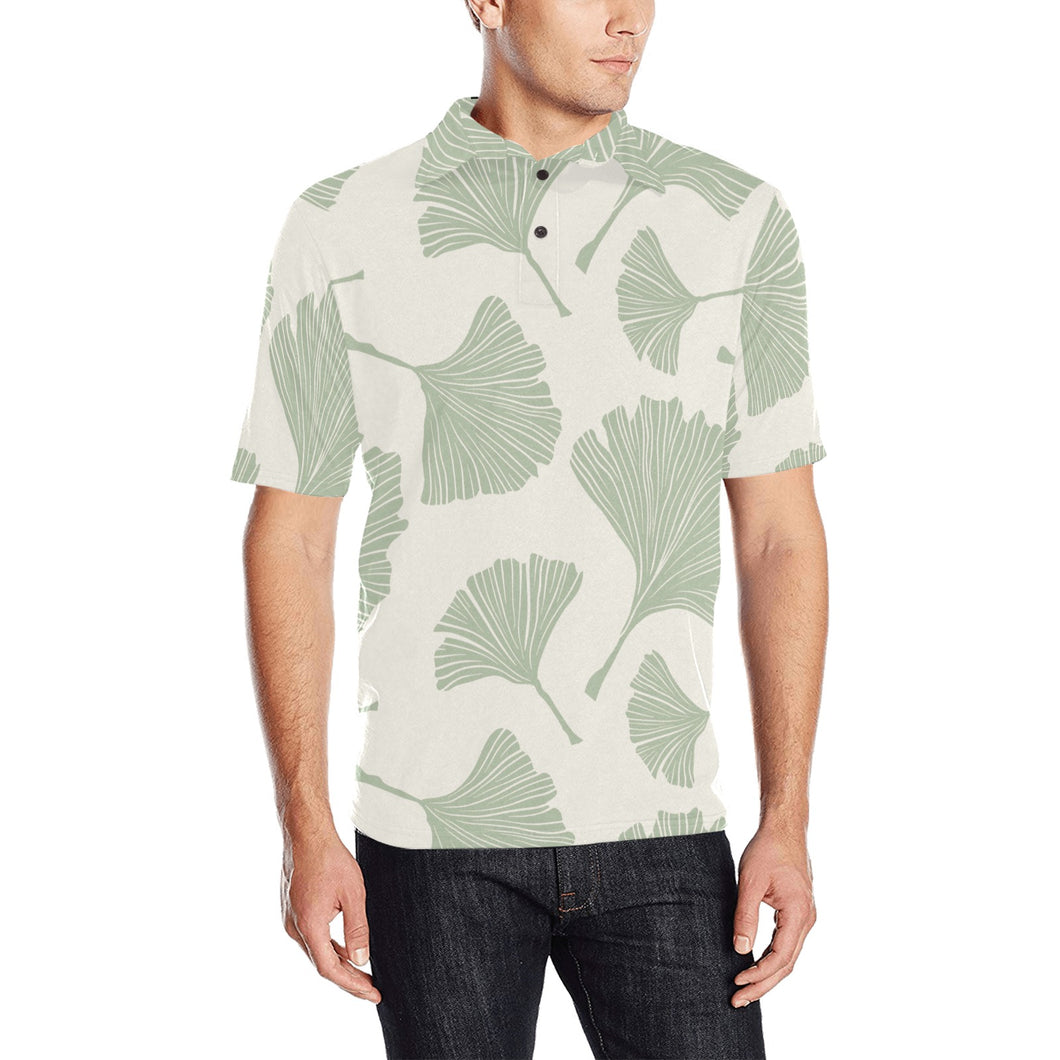 Ginkgo leaves pattern Men's All Over Print Polo Shirt