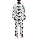 Black whale pattern Men's Long Pajama Set