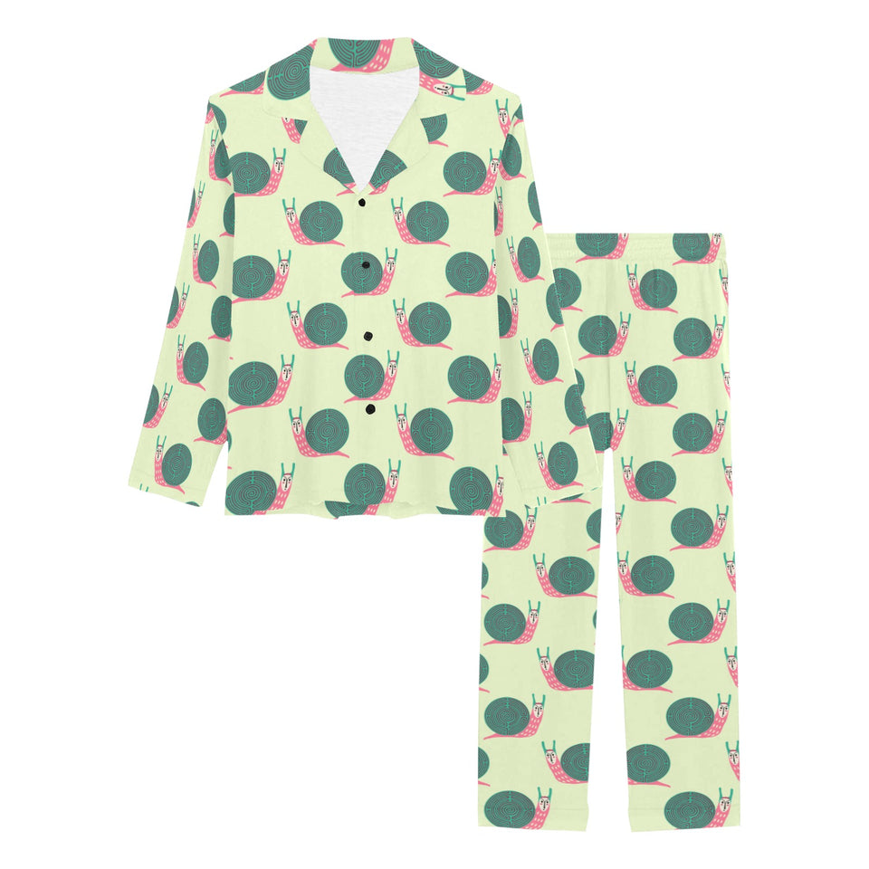 Snail Pattern Print Design 04 Women's Long Pajama Set