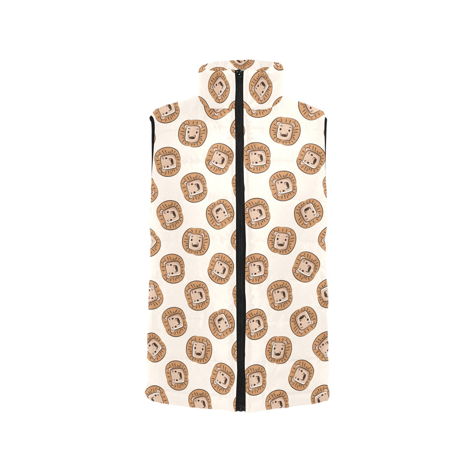 Lion Pattern Print Design 01 Women's Padded Vest