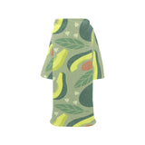 Avocado pattern Blanket Robe with Sleeves